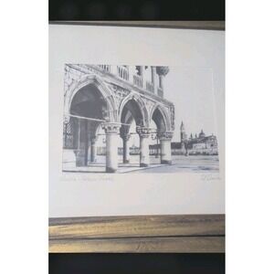 D'Amico Venice Italy Palazzo Ducale Screen Print On Silk Signed Matted Framed...